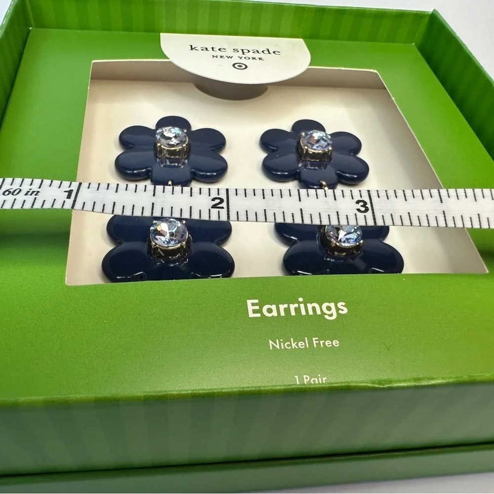 Kate Spade x Target Navy Flower Earrings NIB